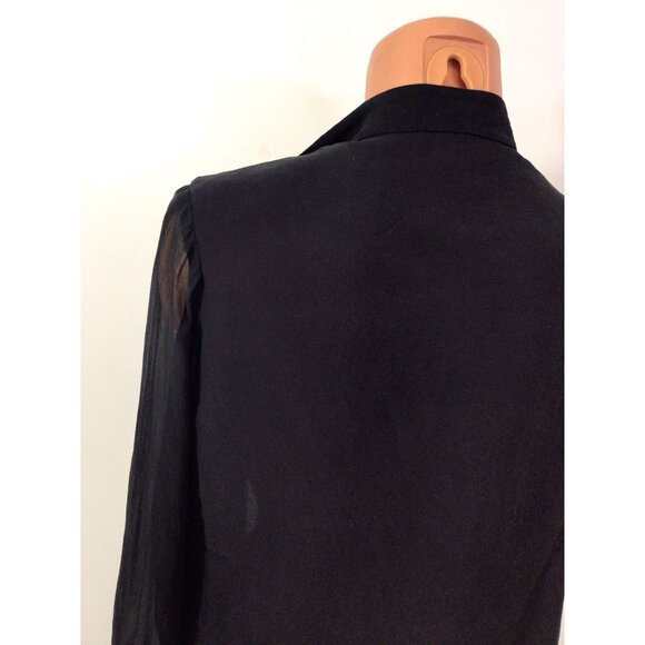 Laura Ashley Silk Blouse Floral Embroidered Womens 10 - Picture 4 of 10